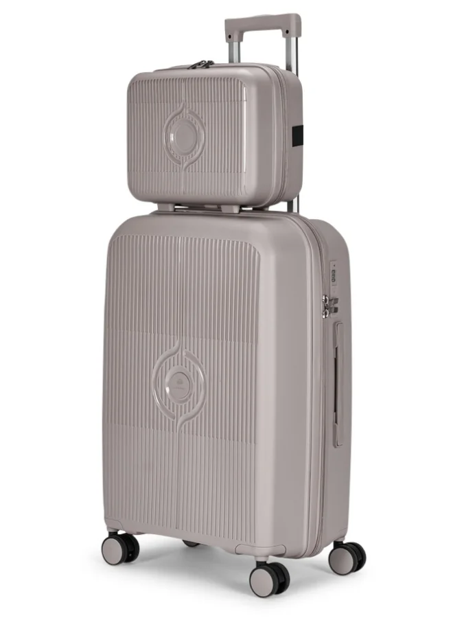 LIMRA Travel Bags 4-Piece Hard Shell Luggage Set Durable Polypropylene Suitcases with Spinner Wheels Beige